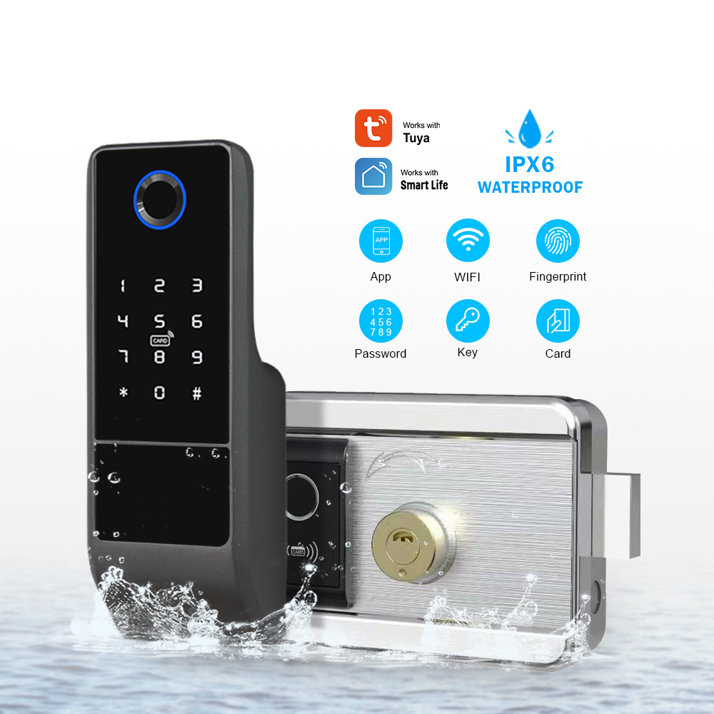 Smart Door Lock Wifi - Waterproof Tuya APP WiFi Lock Double