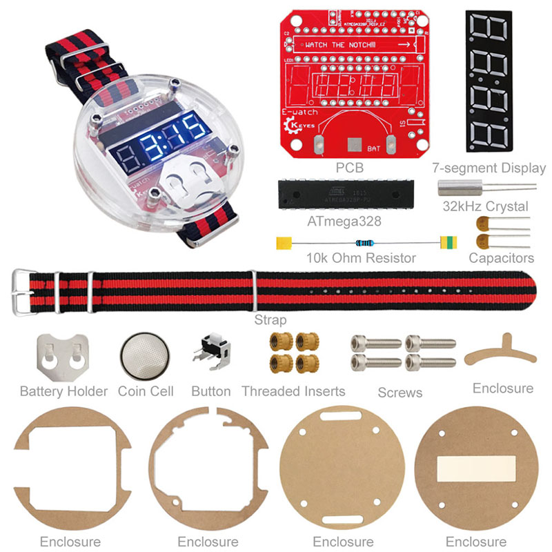 Single Chip LED Kit Clock DIY  - đánh giá và giá Microcontroller Kit