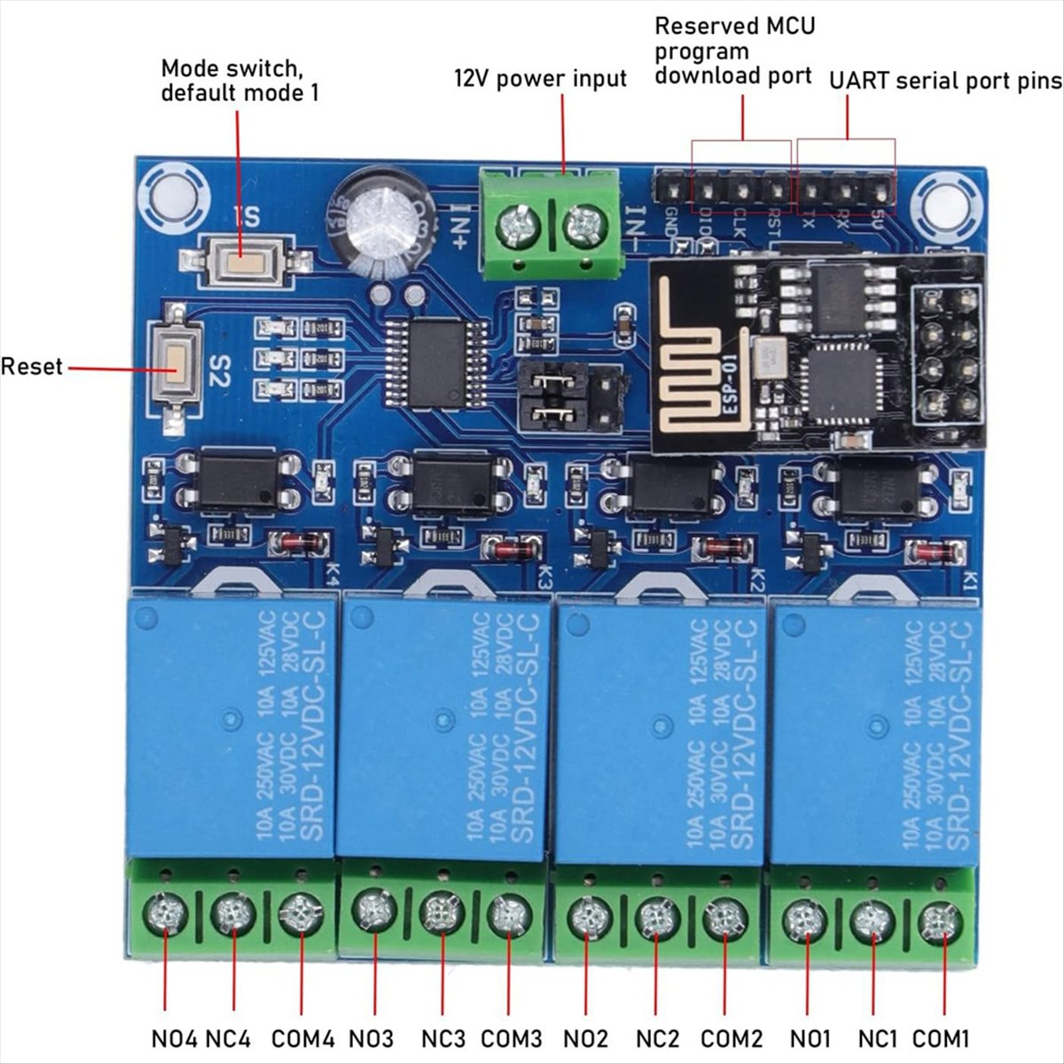 Super Sale 4 Channel WiFi Wire - đánh giá và giá Esp8266 Relay Module