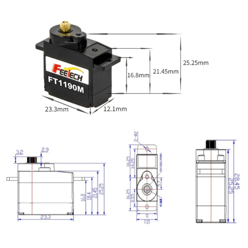 FEETECH FT1190M 4.8-6v 3.5kg M - đánh giá và giá Microcontroller Kit