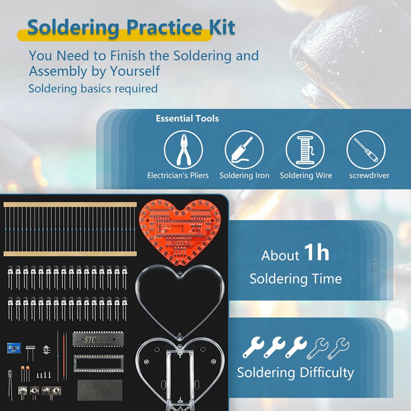 ●Soldering Practice Kit, Heart - đánh giá và giá Electronics Project Kit