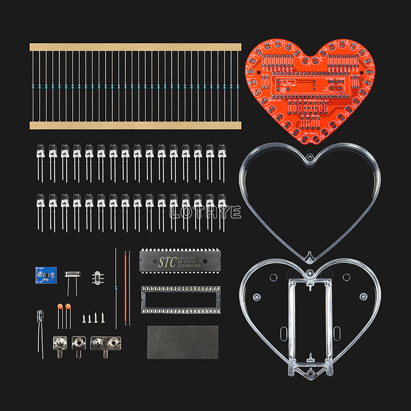 Multicolor LED Heart Shape Flo - đánh giá và giá Microcontroller Kit